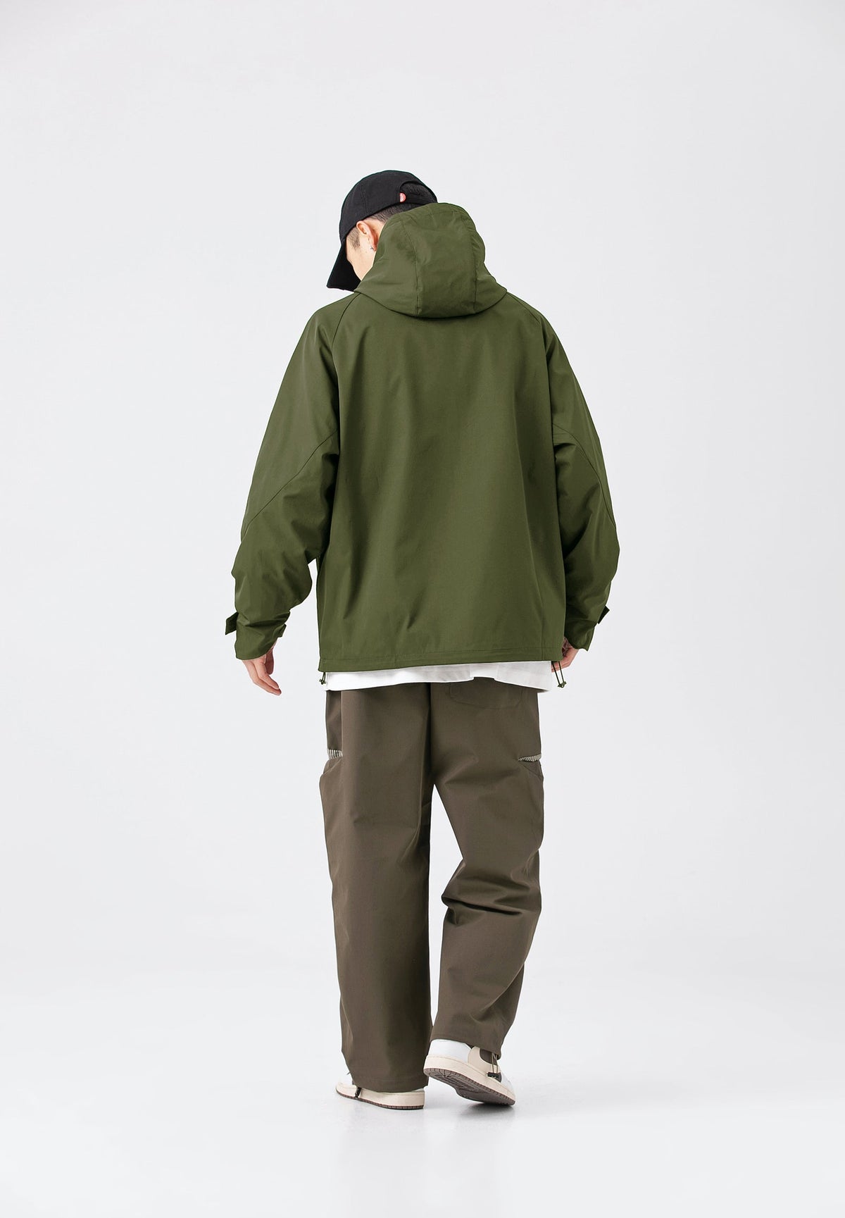 Hooded Jacket Windproof Outerwear in Olive