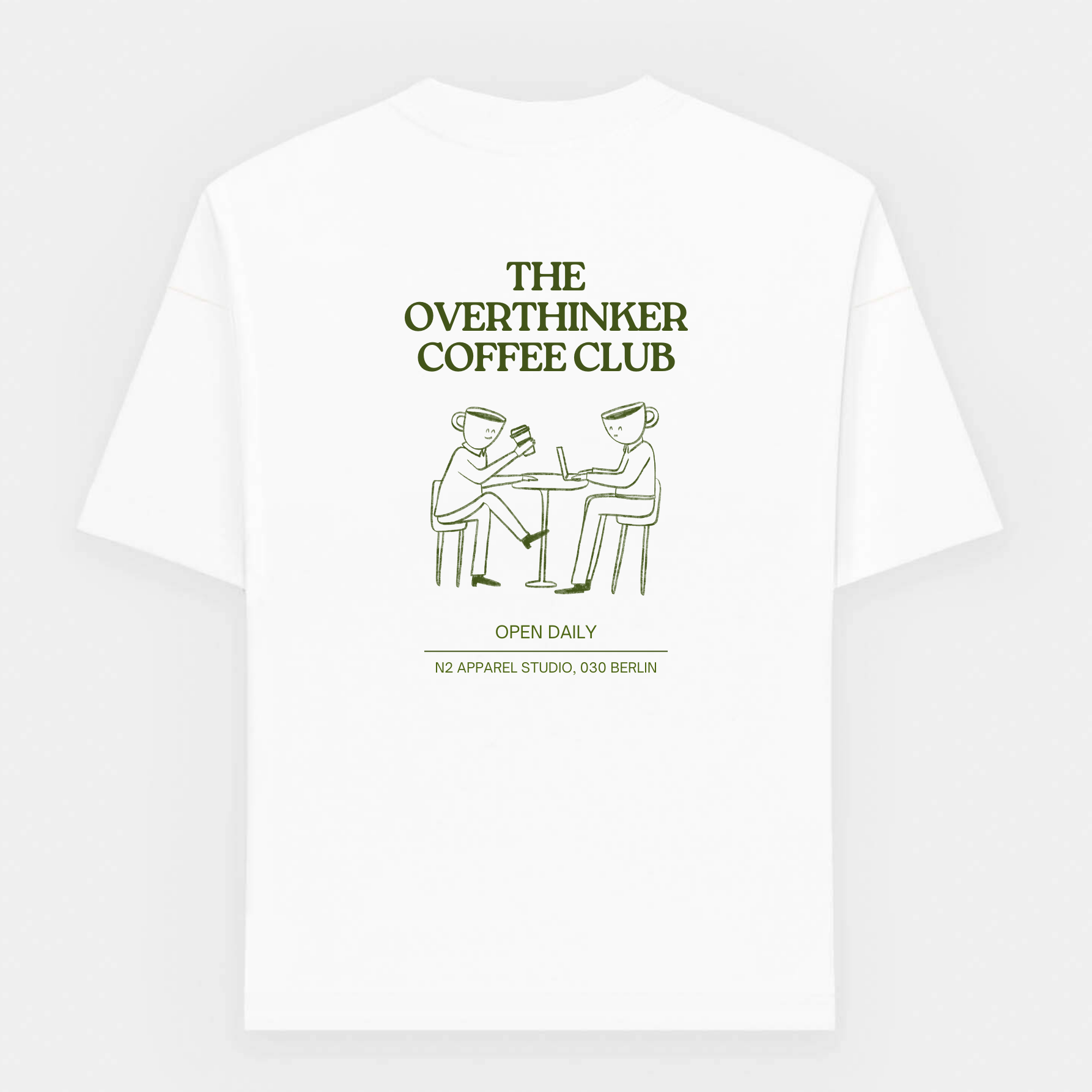 the overthinker coffee club oversized T-Shirt
