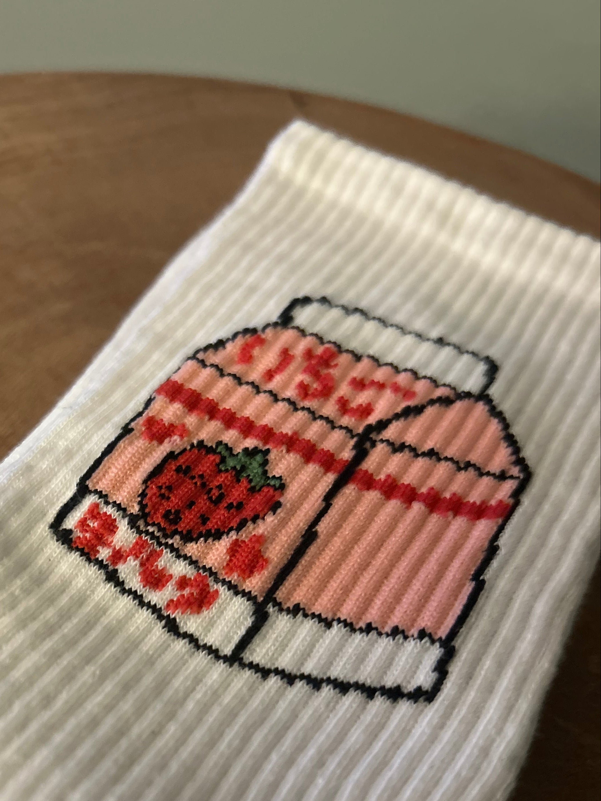Strawberry Milk Graphic Socks