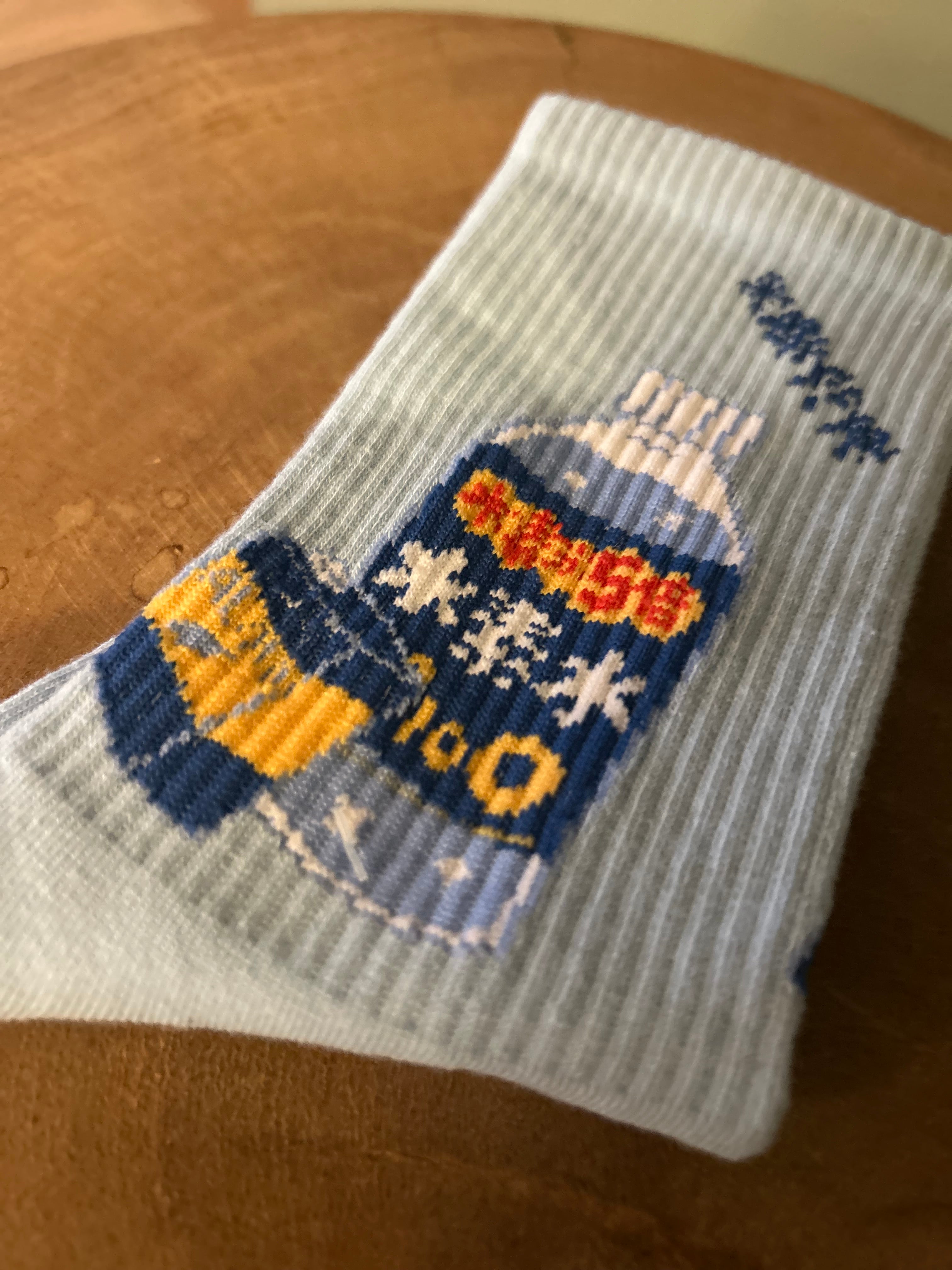 Blue Trendy Graphic Socks