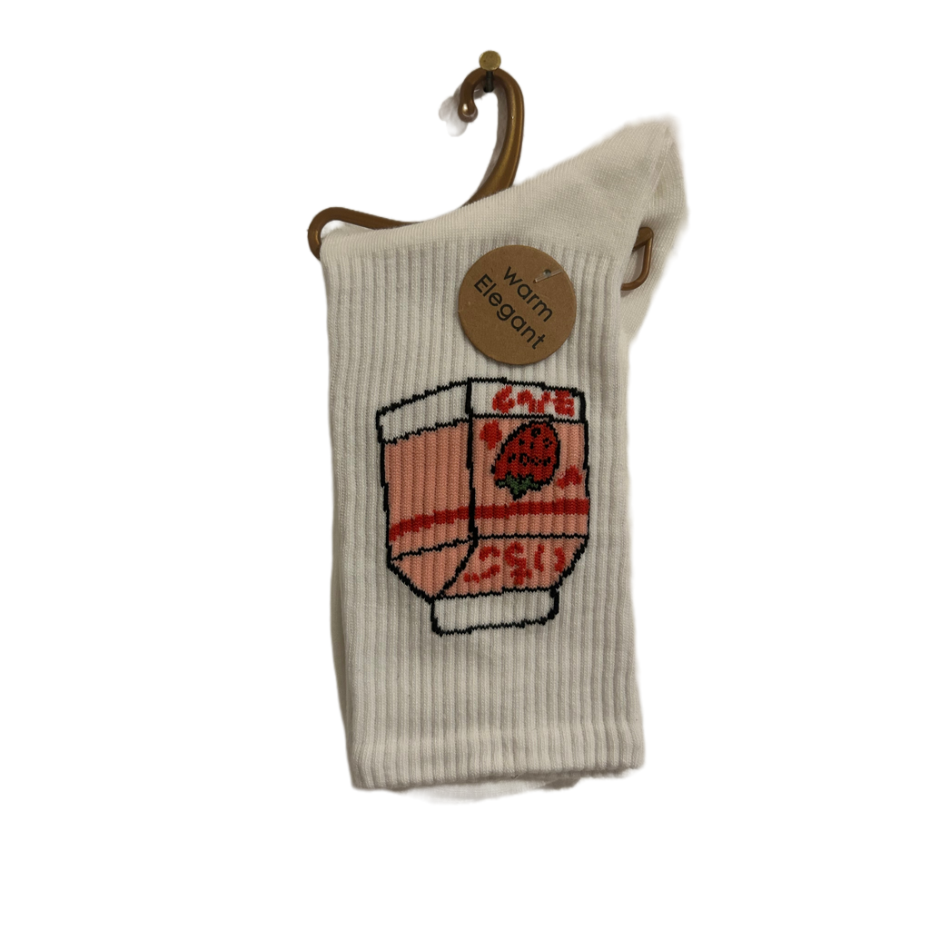 Strawberry Milk Graphic Socks