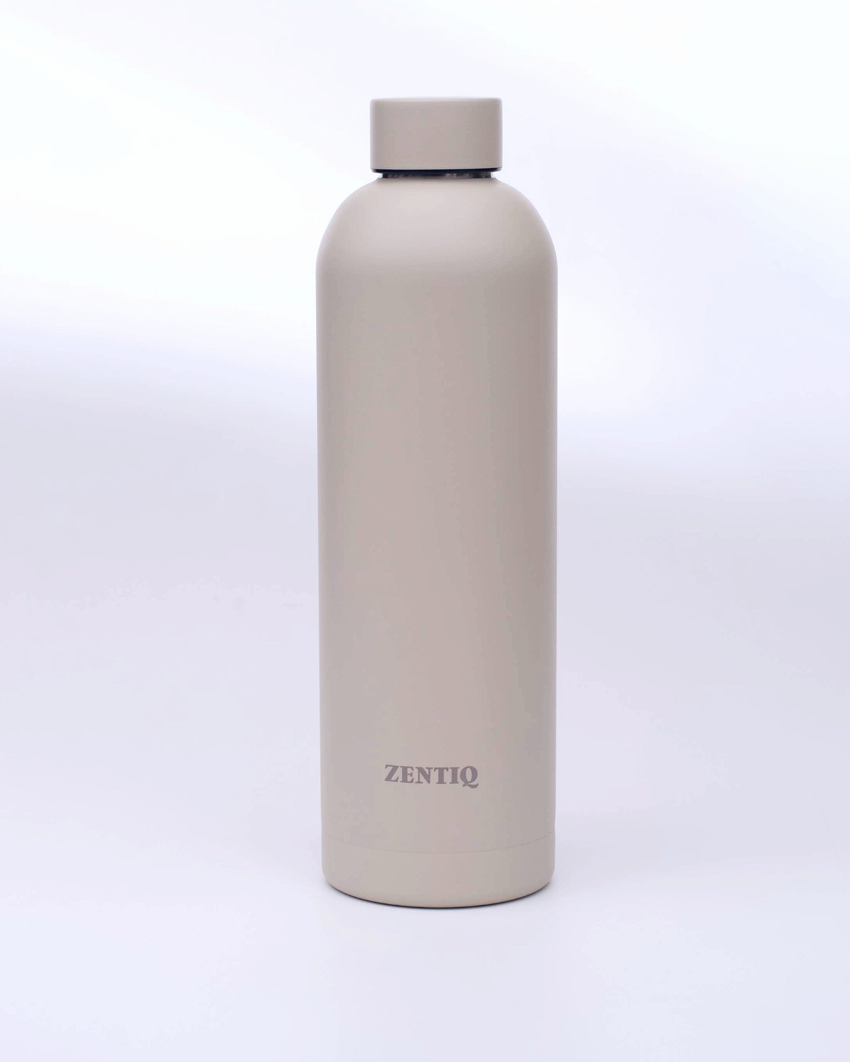 Isolierte Edelstahl Trinkflasche für Sport, Yoga & Pilates – Aqua Zen, Greige