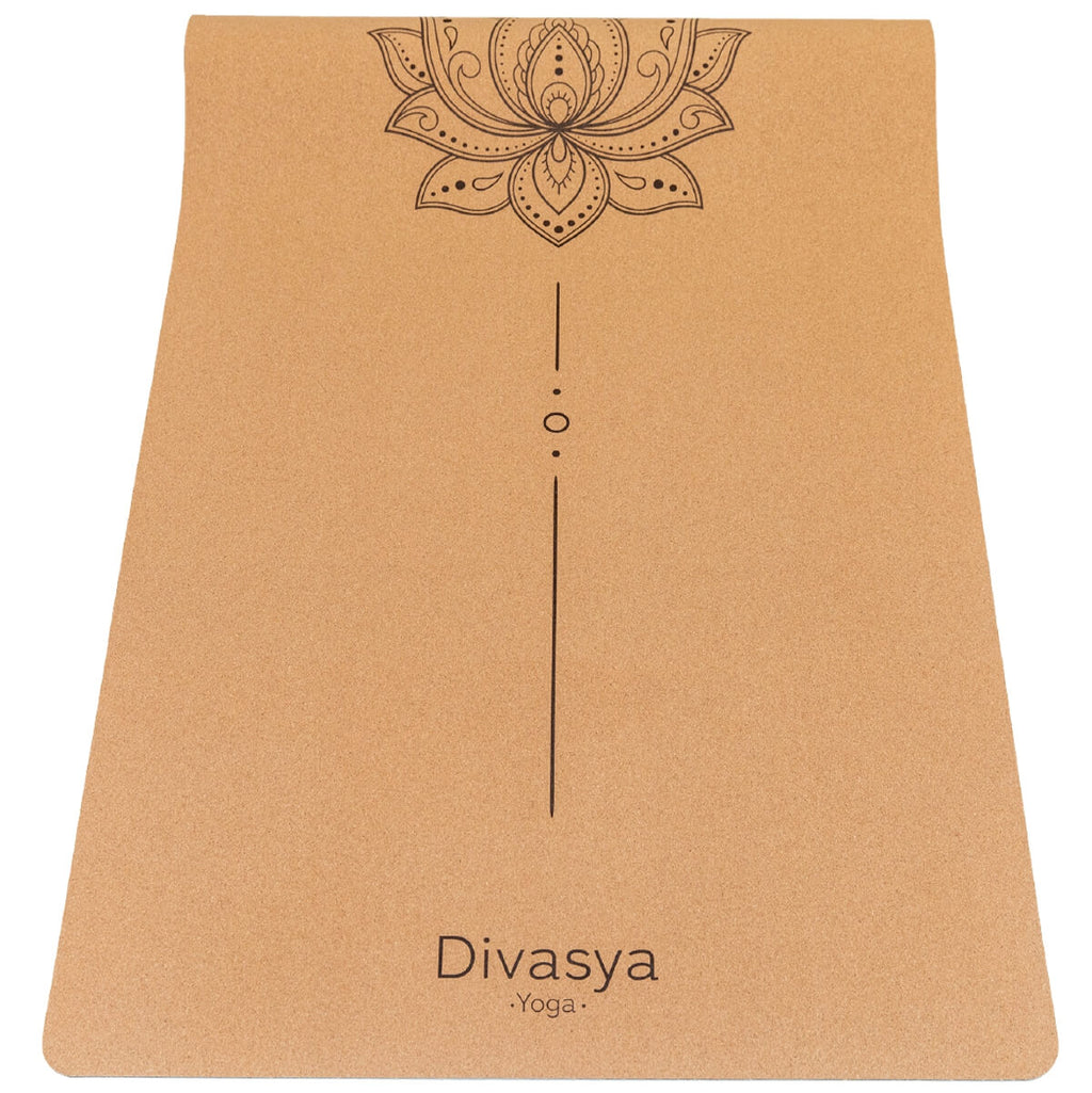 Cork Yoga Mat: 100% Natural | Portuguese Cork & Rubber | Includes Protective Cover