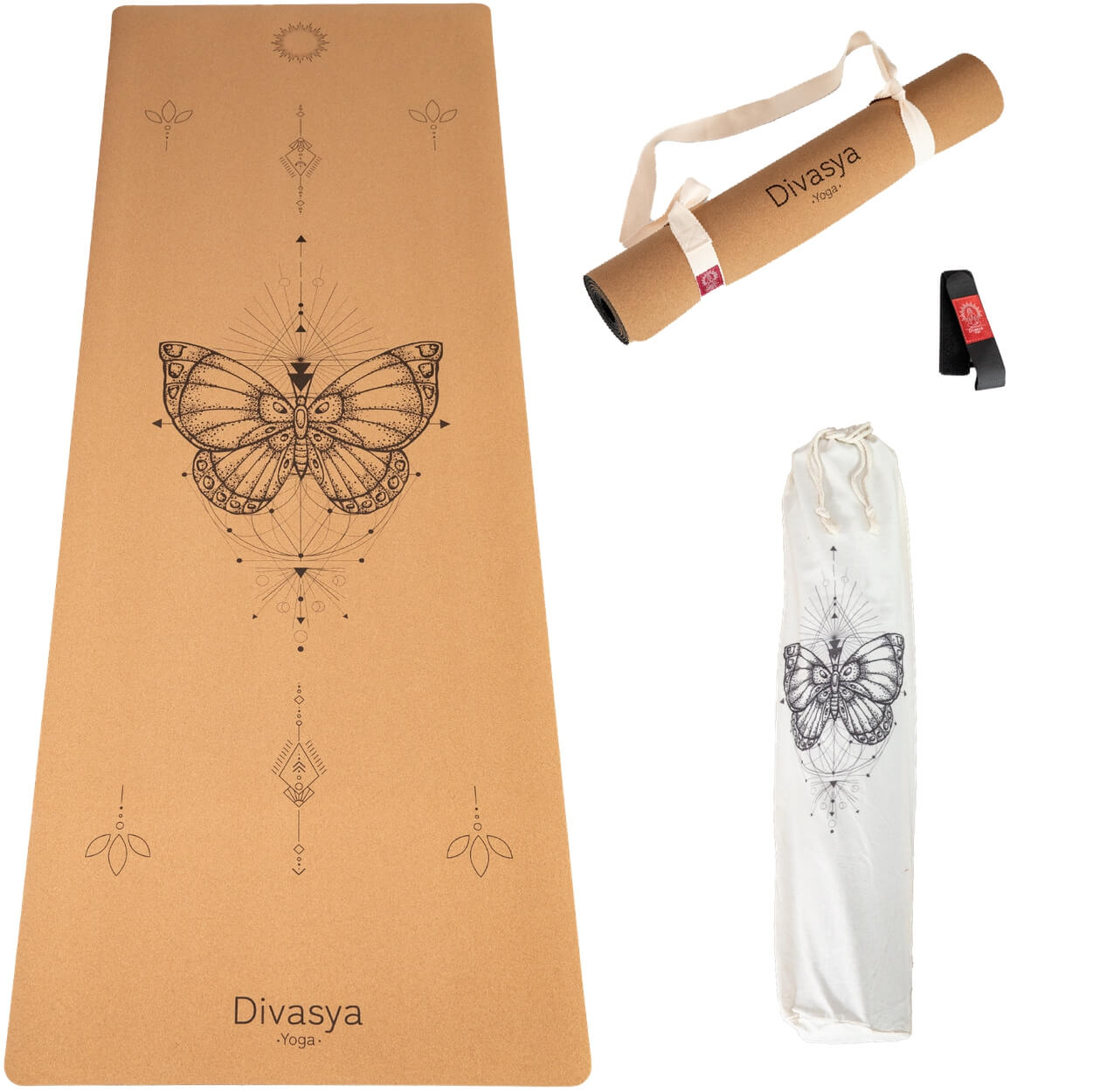 Yogamatte Kork: viele Yoga-Designs | inkl. Hülle & Tragegurt