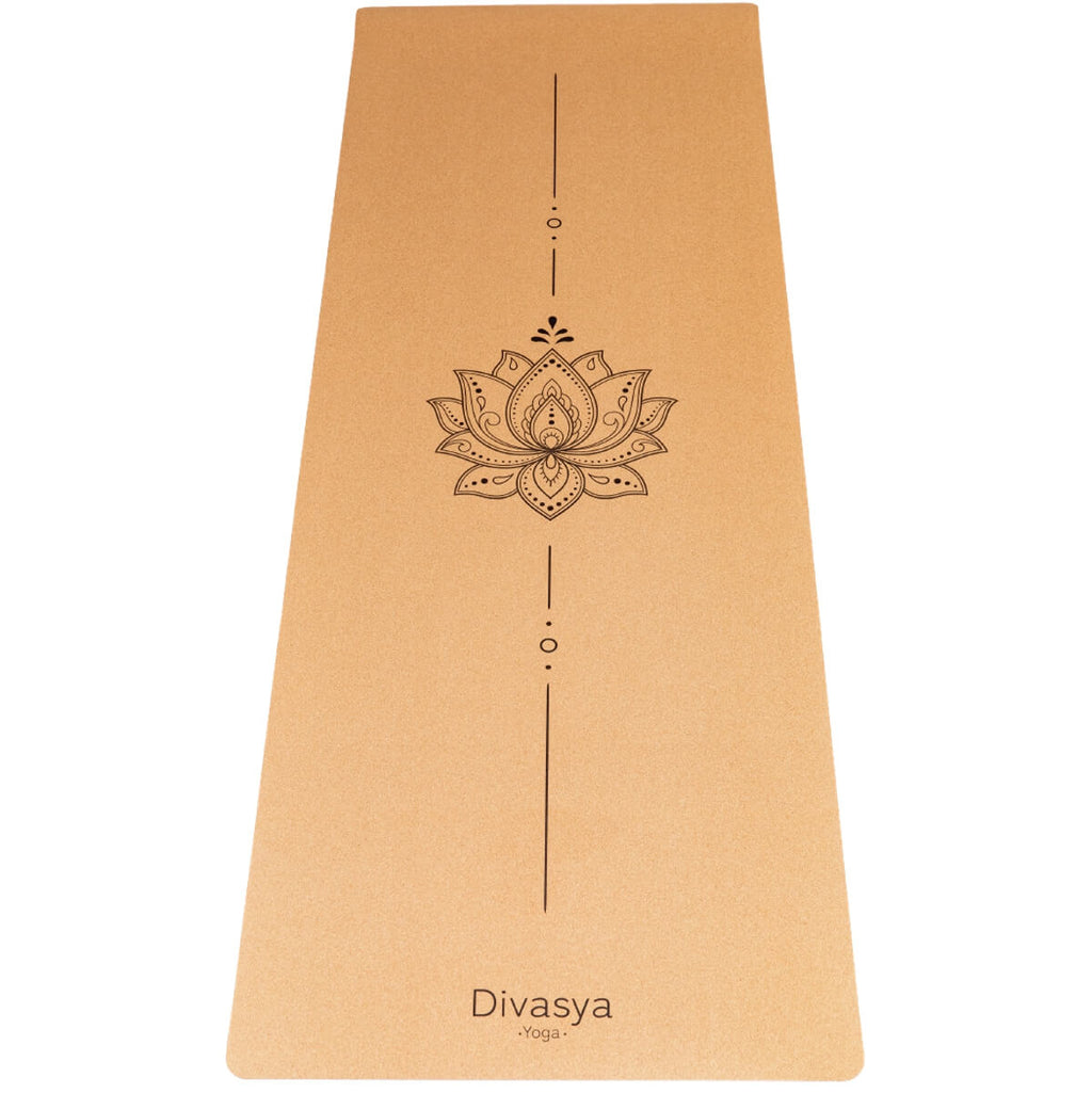 Cork Yoga Mat: 100% Natural | Portuguese Cork & Rubber | Includes Protective Cover