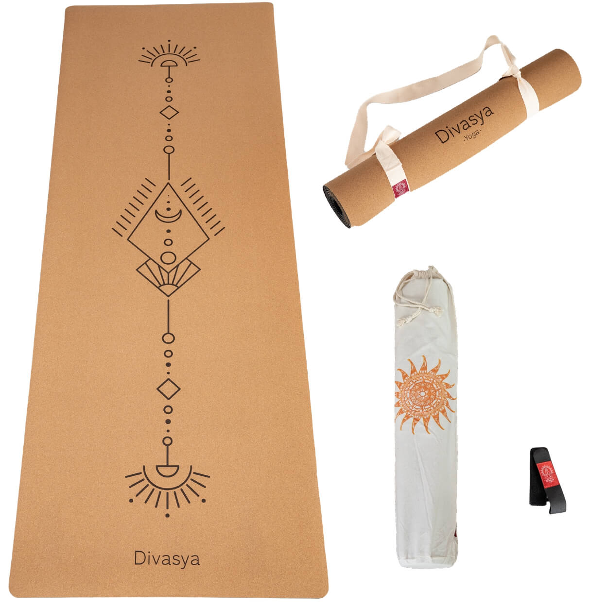 Cork Yoga Mat: 100% Natural | Portuguese Cork & Rubber | Includes Protective Cover