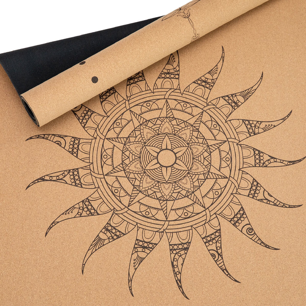 Cork Yoga Mat: 100% Natural | Portuguese Cork & Rubber | Includes Protective Cover