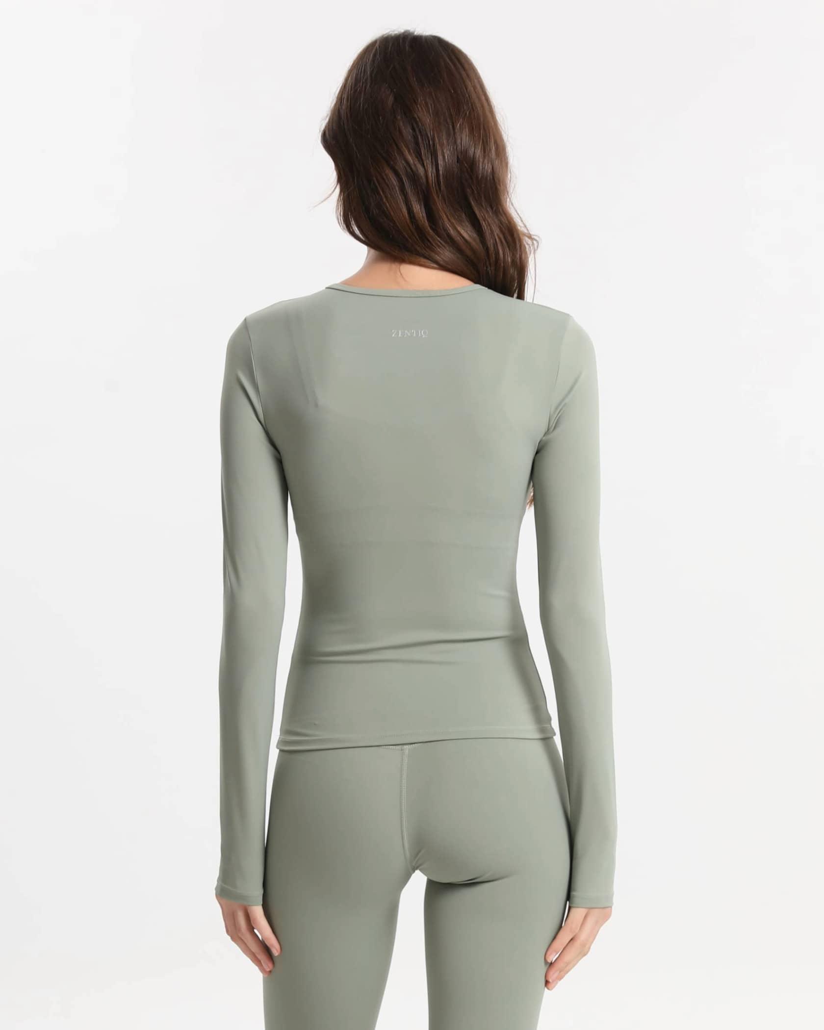 Longsleeve für Pilates & Yoga – Pulse Flow, soft & figurbetont, grün