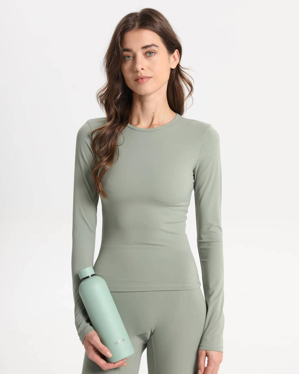Longsleeve für Pilates & Yoga – Pulse Flow, soft & figurbetont, grün