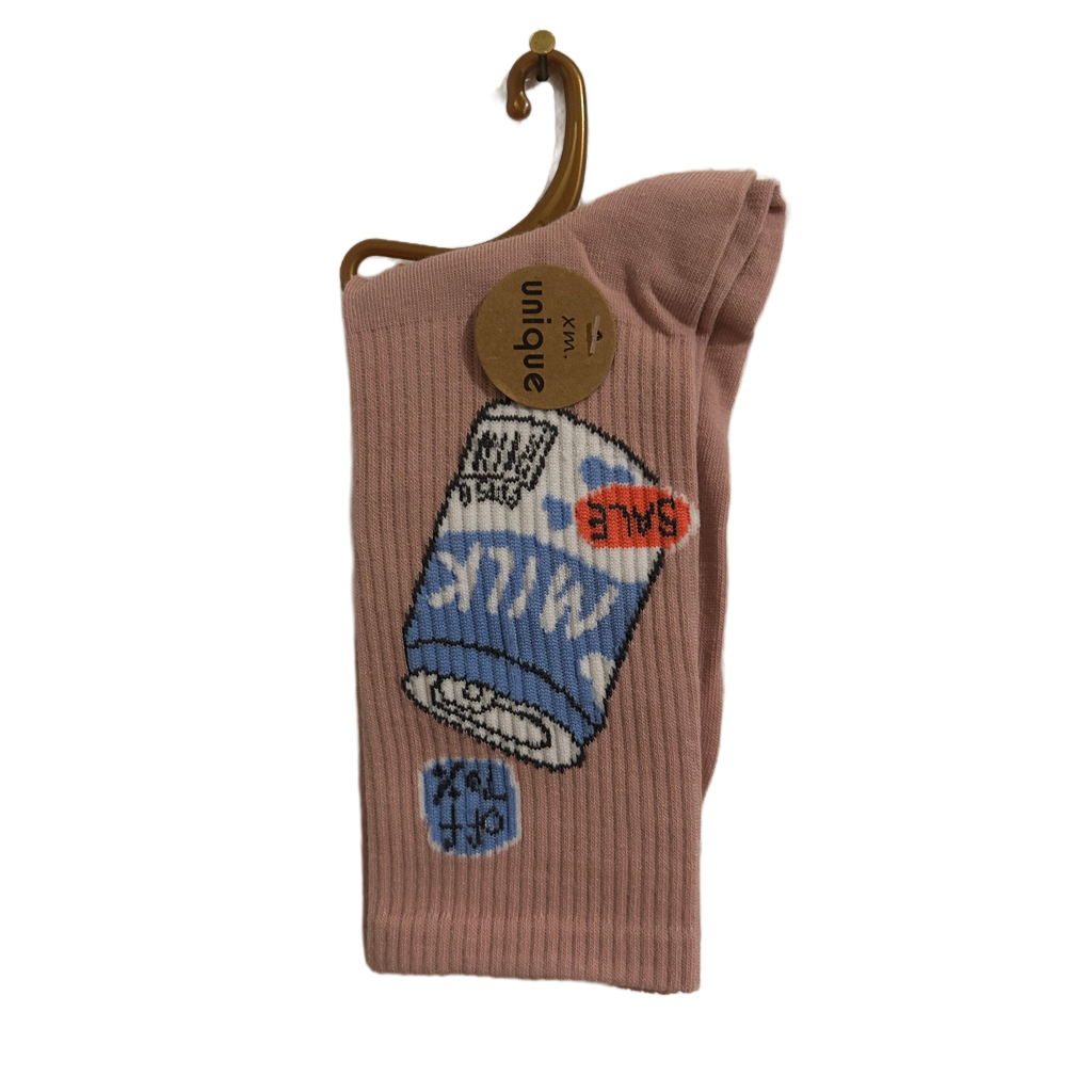 Milk Can Graphic Socks